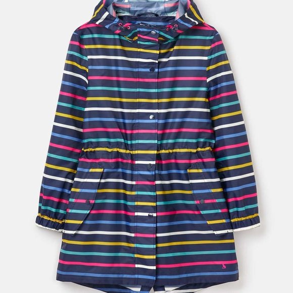 Joules Jackets & Blazers - Joules Navy Multicolor Stripe Rain Coat-NWT- SZ 8, 10 & 12